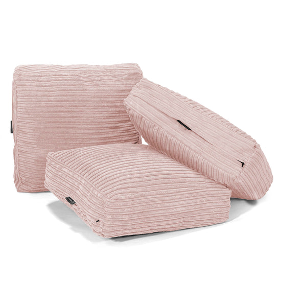 Cuscino da Pavimento - Velluto a Coste Rosa Cipria 04
