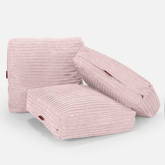 Cuscino da Pavimento - Velluto a Coste Rosa Cipria 04