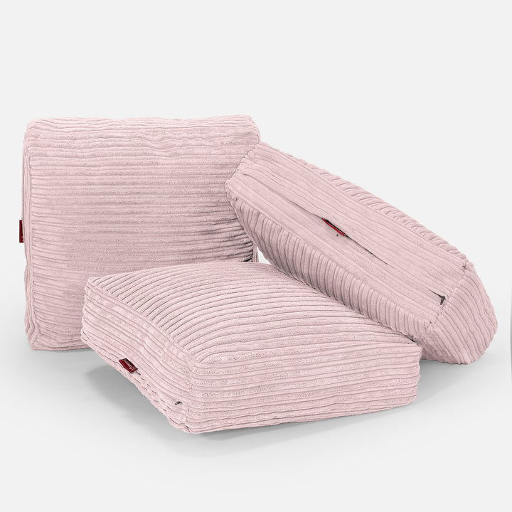 Cuscino da Pavimento - Velluto a Coste Rosa Cipria 04