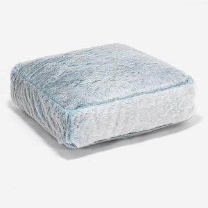 Cuscino da Pavimento - Eco-pelliccia di Coniglio Azzurro Polvere