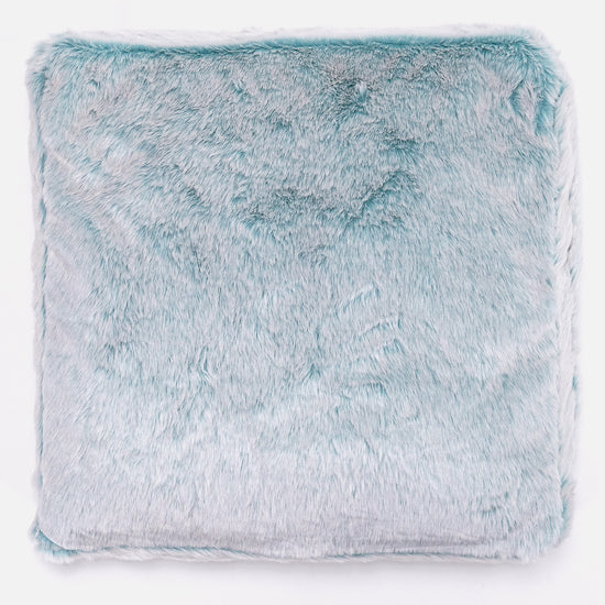 Cuscino da Pavimento - Eco-pelliccia di Coniglio Azzurro Polvere 03