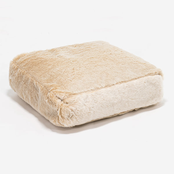 Cuscino da Pavimento - Eco-pelliccia di Coniglio Bianco 01