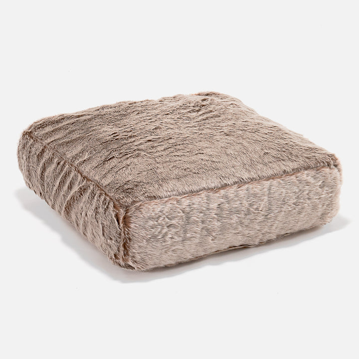 Cuscino da Pavimento - Eco-pelliccia di Coniglio Marrone dorato 01