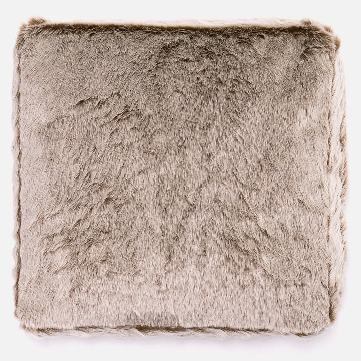 Cuscino da Pavimento - Eco-pelliccia di Coniglio Marrone dorato 03
