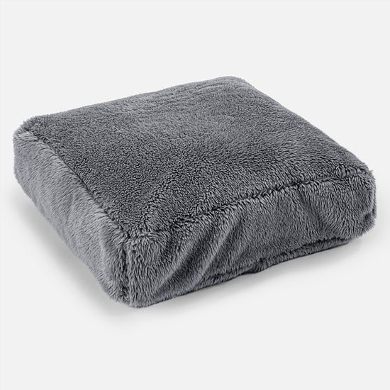 Cuscino da Pavimento - Eco-pelliccia Orsacchiotto Grigio scuro 01