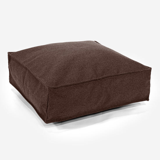Cuscino da Pavimento - Tessuto in Lana Interalli Marrone 01