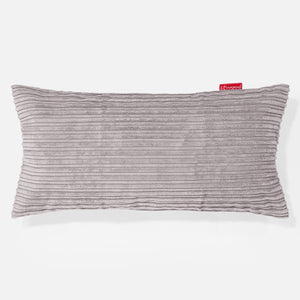 Fodera per Cuscino Rettangolare Gigante 40 x 70cm - Velluto a Coste Grigio Argento
