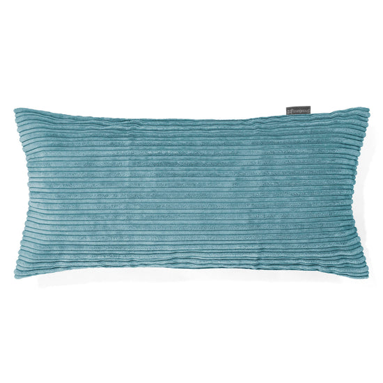Cuscino Gigante 40 x 80cm,  - Velluto a Coste Egeo Blu 01