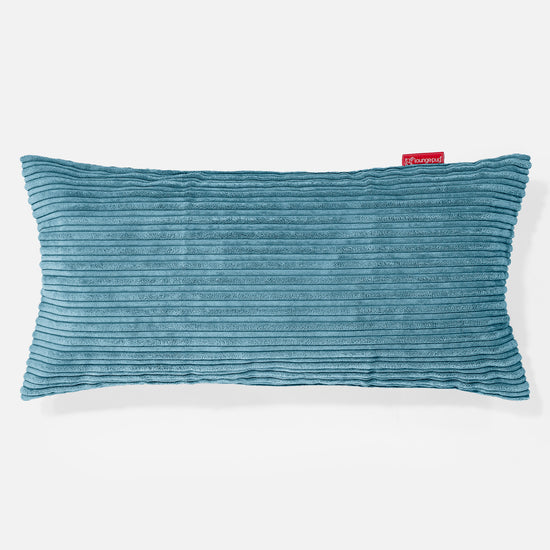 Cuscino Gigante 40 x 80cm,  - Velluto a Coste Egeo Blu 01