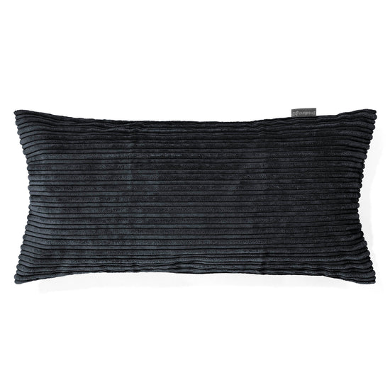 Cuscino Gigante 40 x 80cm,  - Velluto a Coste Nero 01