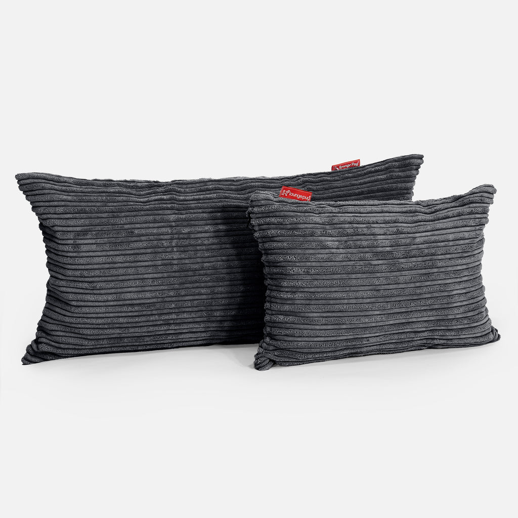 Cuscino Gigante 40 x 80cm, C50L CloudSac, Imbottito Di Fiocchi Di Lattice e Poliestere - Corda Classica Nero 03