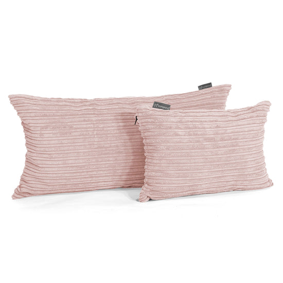 Cuscino Gigante 40 x 80cm,  - Velluto a Coste Rosa Cipria 03