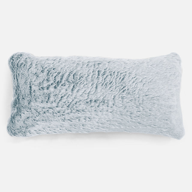 Cuscino Gigante 40 x 80cm,  - Eco-pelliccia di Coniglio Azzurro Polvere 01