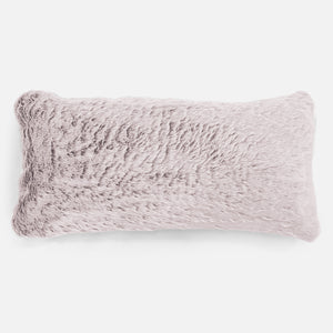 Fodera per Cuscino Rettangolare Gigante 40 x 70cm - Eco-pelliccia di Coniglio Rosa Antico
