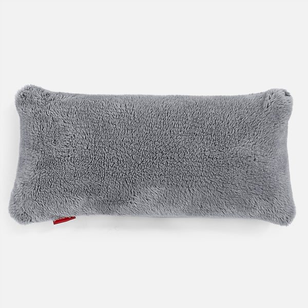 Cuscino Gigante 40 x 80cm, C50L CloudSac, Imbottito Di Fiocchi Di Lattice e Poliestere - Eco-pelliccia Orsacchiotto Grigio scuro 01