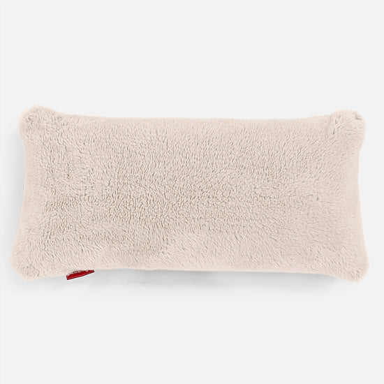Cuscino Gigante 40 x 80cm,  - Eco-pelliccia Orsacchiotto Panna 01