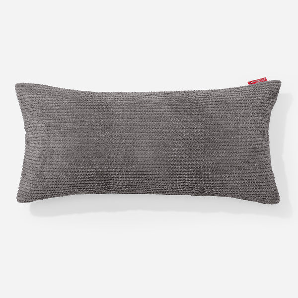 Cuscino Gigante 40 x 80cm,  - Pompon Carbone Grigio 01