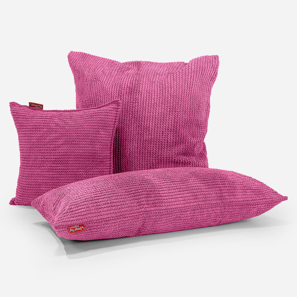 Cuscino Gigante 40 x 80cm, C50L CloudSac, Imbottito Di Fiocchi Di Lattice e Poliestere - Pompon Rosa 03