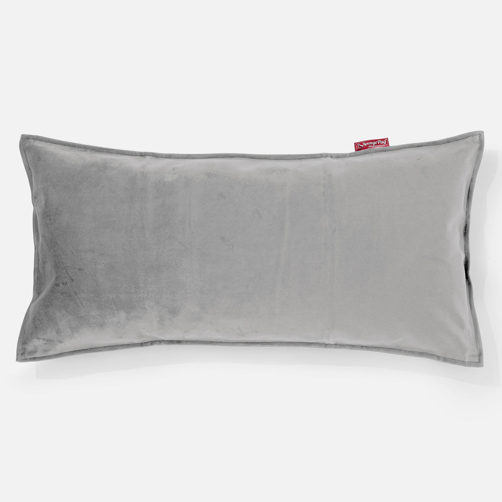 Cuscino Gigante 40 x 80cm, C50L CloudSac, Imbottito Di Fiocchi Di Lattice e Poliestere - Velluto Argento 01