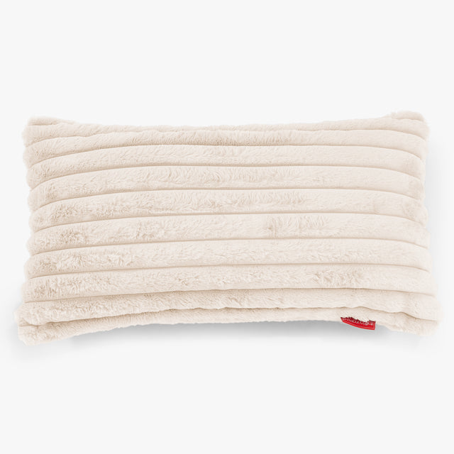 Fodera per Cuscino Rettangolare Gigante 40 x 80cm - Velluto Felpato Ultra Morbido Panna 01