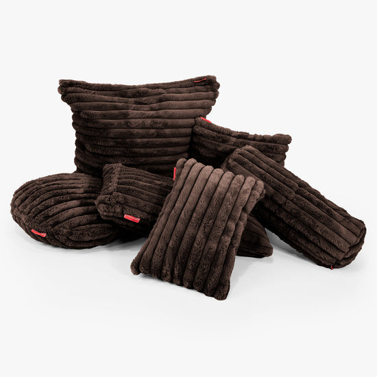 Fodera per Cuscino Rettangolare Gigante 40 x 80cm - Velluto Felpato Ultra Morbido Zibellino 02