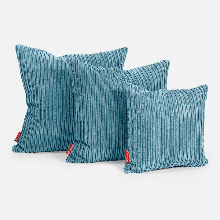Cuscino Gigante 70 x 70cm - Velluto a Coste Egeo Blu 02