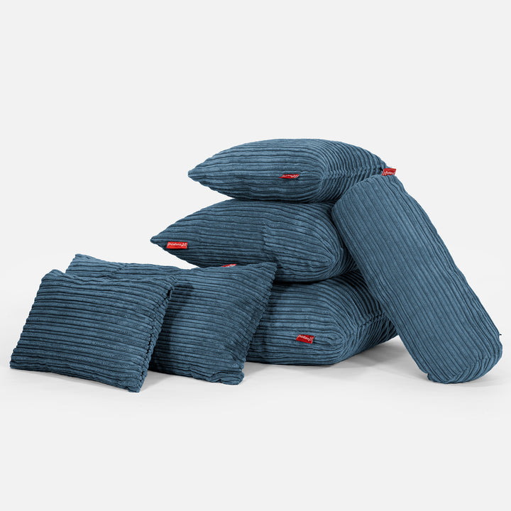 Cuscino Gigante 70 x 70cm - Velluto a Coste Navy 03
