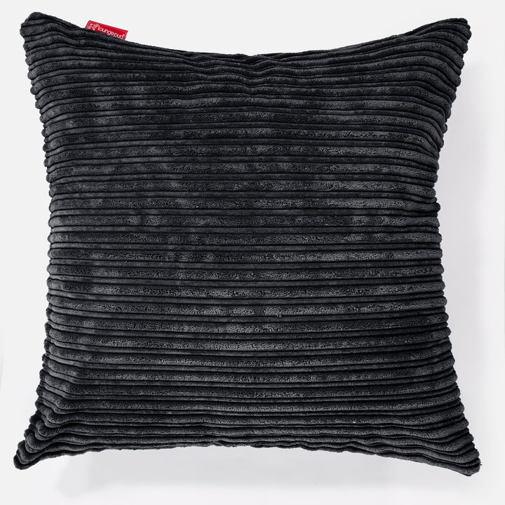 Cuscino Gigante 70 x 70cm - Velluto a Coste Nero 01