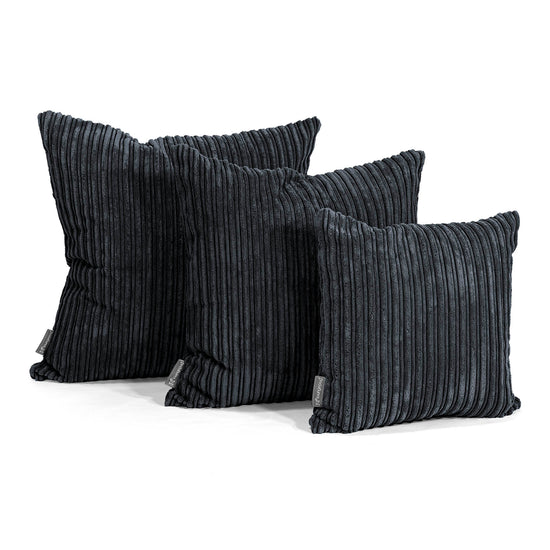 Cuscino Gigante 70 x 70cm - Velluto a Coste Nero 02