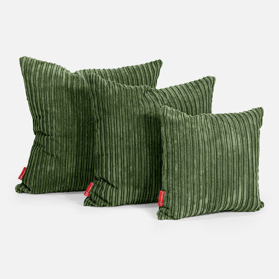 Fodera per Cuscino Gigante 70 x 70cm - Velluto a Coste Verde Foresta 02
