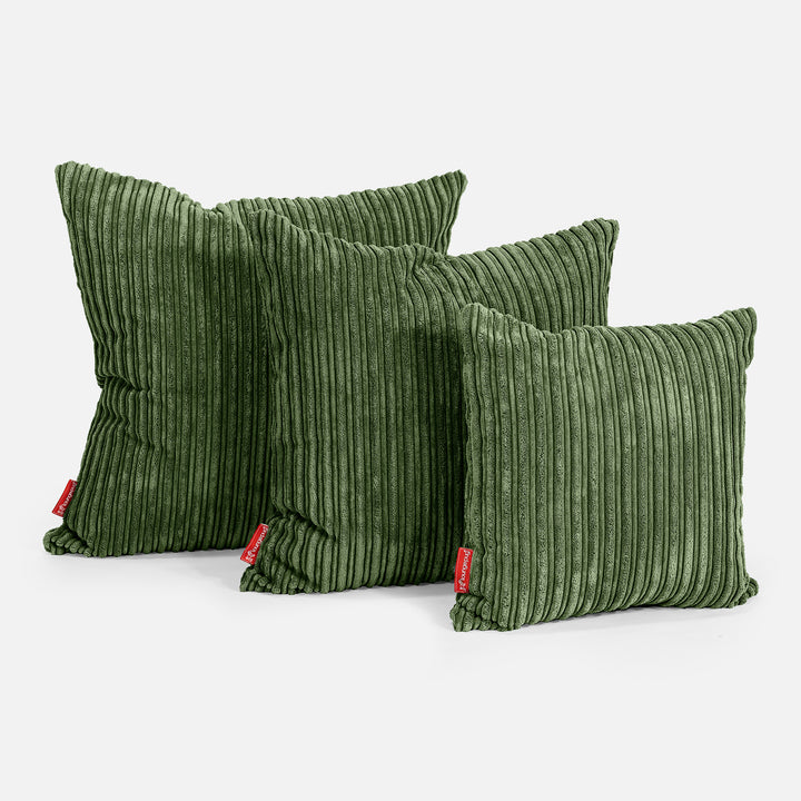 Fodera per Cuscino Gigante 70 x 70cm - Velluto a Coste Verde Foresta 02