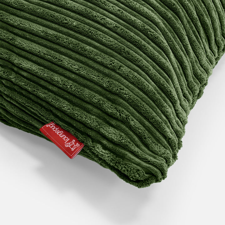 Fodera per Cuscino Gigante 70 x 70cm - Velluto a Coste Verde Foresta 03