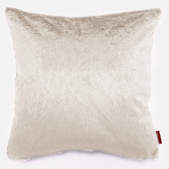Cuscino Gigante 70 x 70cm - Eco-pelliccia di Coniglio Bianco 01