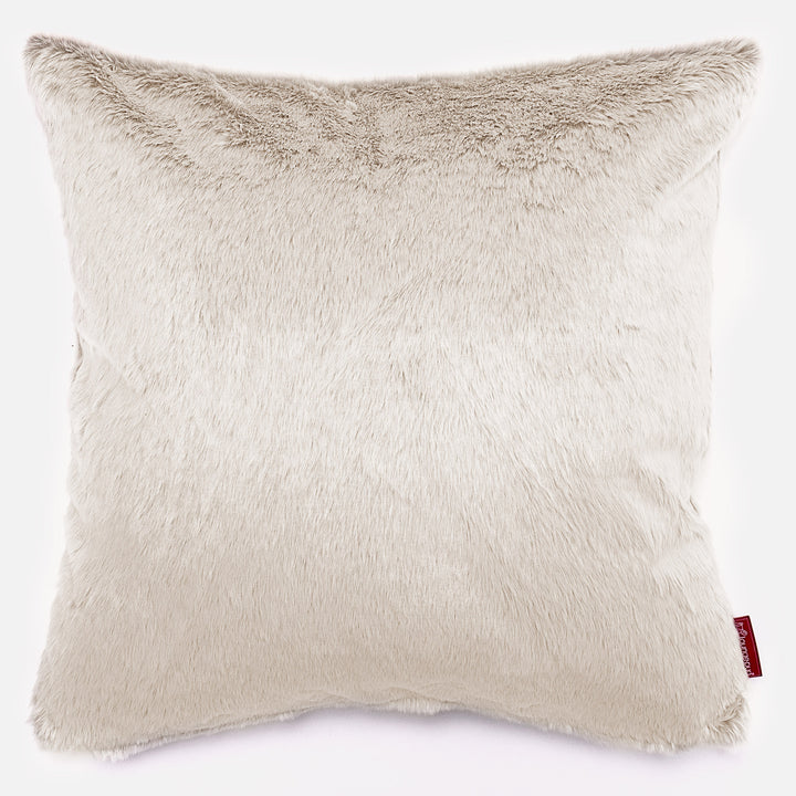Cuscino Gigante 70 x 70cm - Eco-pelliccia di Coniglio Bianco 01