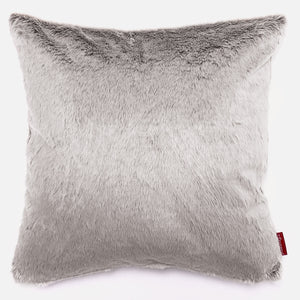 Fodera per Cuscino Gigante 70 x 70cm - Eco-pelliccia di Coniglio Grigio Chiaro