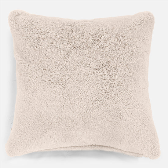 Cuscino Gigante 70 x 70cm - Eco-pelliccia Orsacchiotto Panna 01