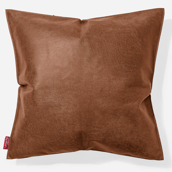 Cuscino Gigante 70 x 70cm - Pelle Effetto Vintage Tenné 01