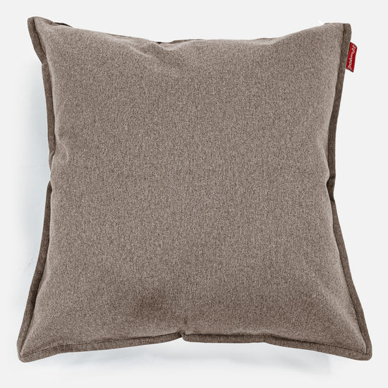 Cuscino Gigante 70 x 70cm - Tessuto in Lana Interalli Biscotto 01