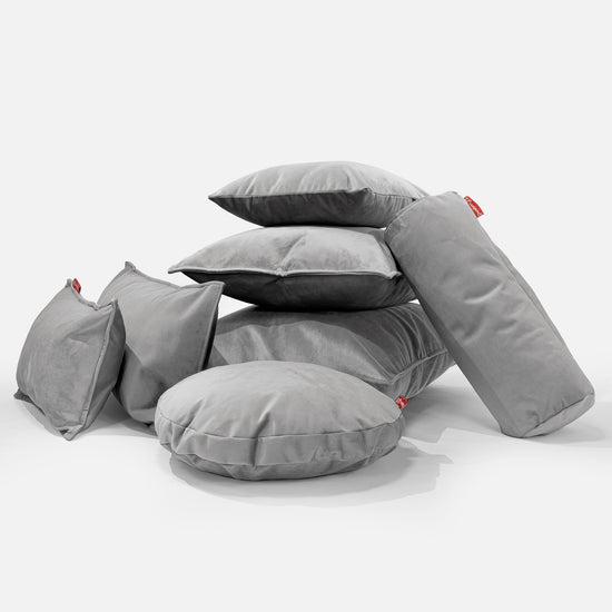 Cuscino Gigante 70 x 70cm - Velluto Argento 04
