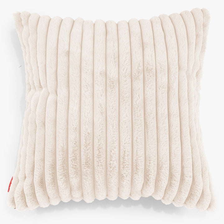 Fodera per Cuscino Gigante 70 x 70cm - Velluto Felpato Ultra Morbido Panna 01