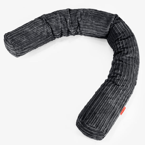 Cuscino Gigante Del Collo XL - Velluto a Coste Nero 01