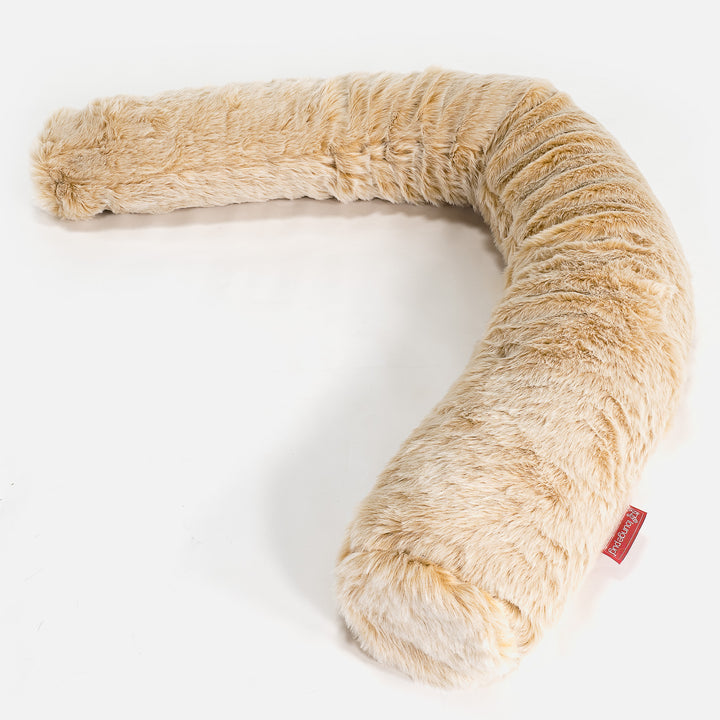 Cuscino Gigante Del Collo XL - Finta Pelliccia Bianco 01