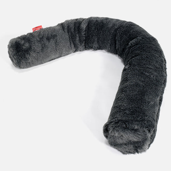 Cuscino Gigante Del Collo XL - Finta Pelliccia Nero 01