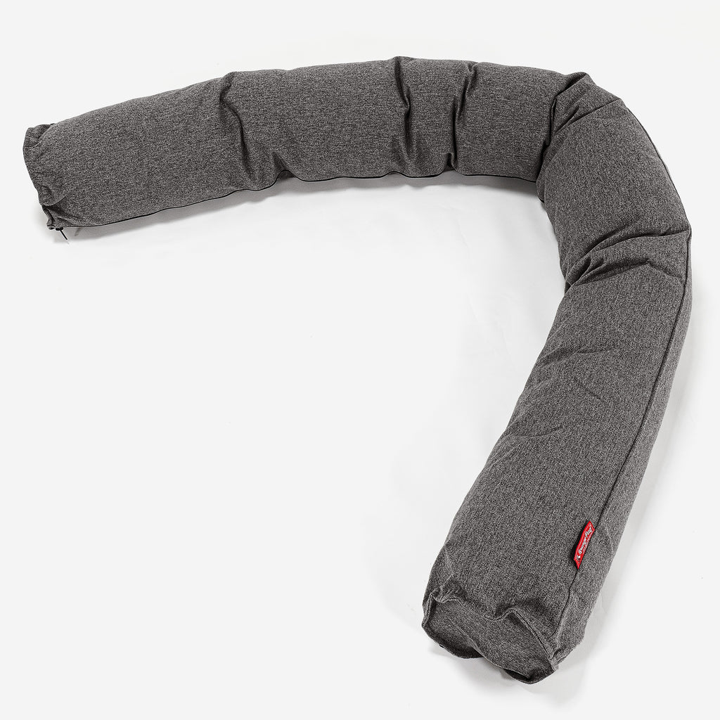 Cuscino Gigante Del Collo C150L, CloudSac, Pieno De Fiocchi Di Lattice e Poliestere - Tessuto in Lana Interalli Grigio 01