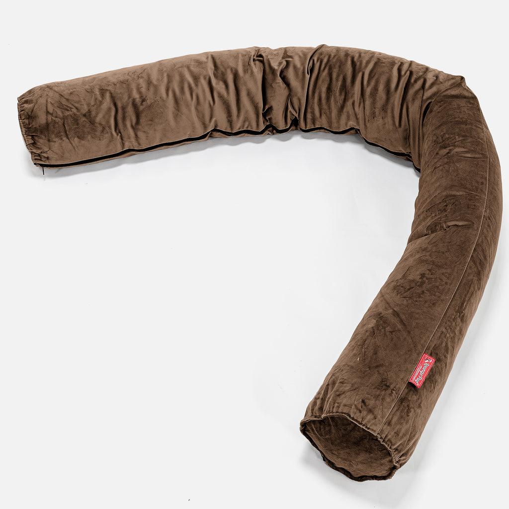 Cuscino Gigante Del Collo C150L, CloudSac, Pieno De Fiocchi Di Lattice e Poliestere - Velluto Espresso 01