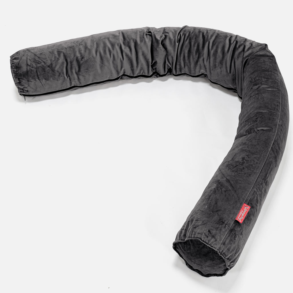 Cuscino Gigante Del Collo C150L, CloudSac, Pieno De Fiocchi Di Lattice e Poliestere - Velluto Grafite 01