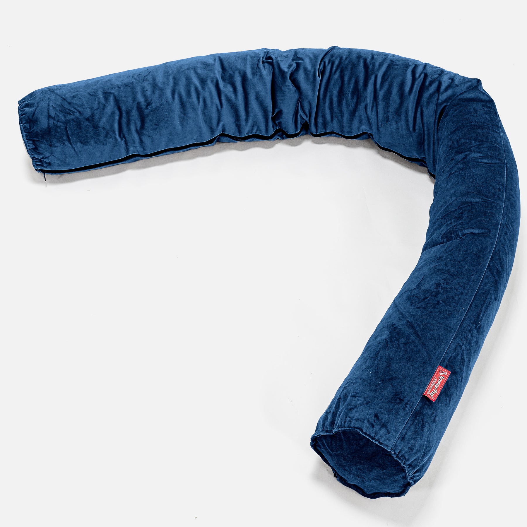 Lounge Pug Pouf In Velluto Navy, Poggiapiedi A Sacco 45x20 Cm, Con Perle Supreme-X, Zip Di Sicurezza, Tessuto Antimacchia. Perfetto Per Soggiorno E Camera Da Letto.