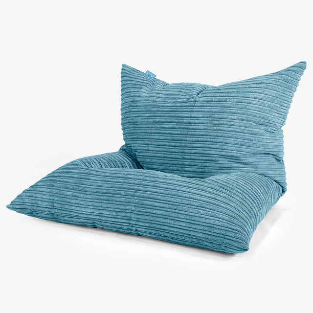 Cuscino Pouf Sacco Junior 2-14 anni - Velluto a Coste Egeo Blu 01