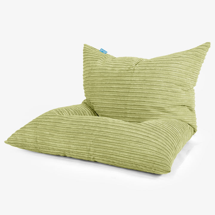 Cuscino Pouf Sacco Junior 2-14 anni - Velluto a Coste Lime 01