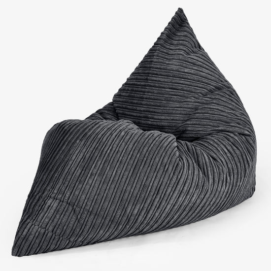 Cuscino Pouf Sacco Junior 2-14 anni - Velluto a Coste Nero 02